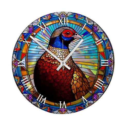 Norman the Pheasant Suncatcher Effect Clock